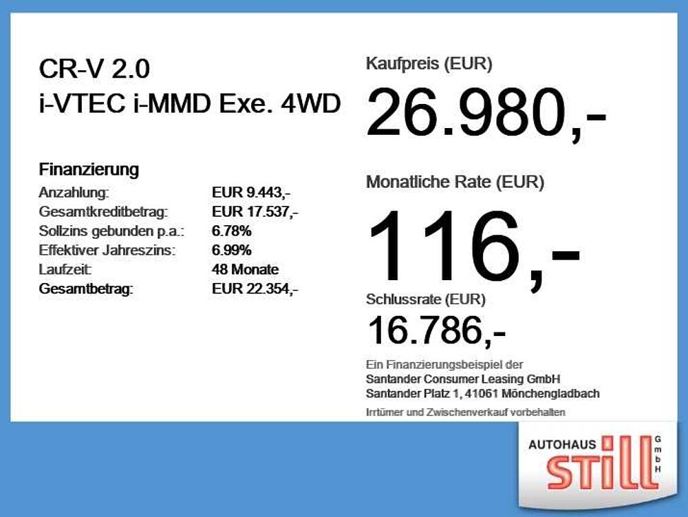 Honda CR-V 2.0 i-VTEC i-MMD Exe. 4WD AHK+LED+Navi+SD Executive