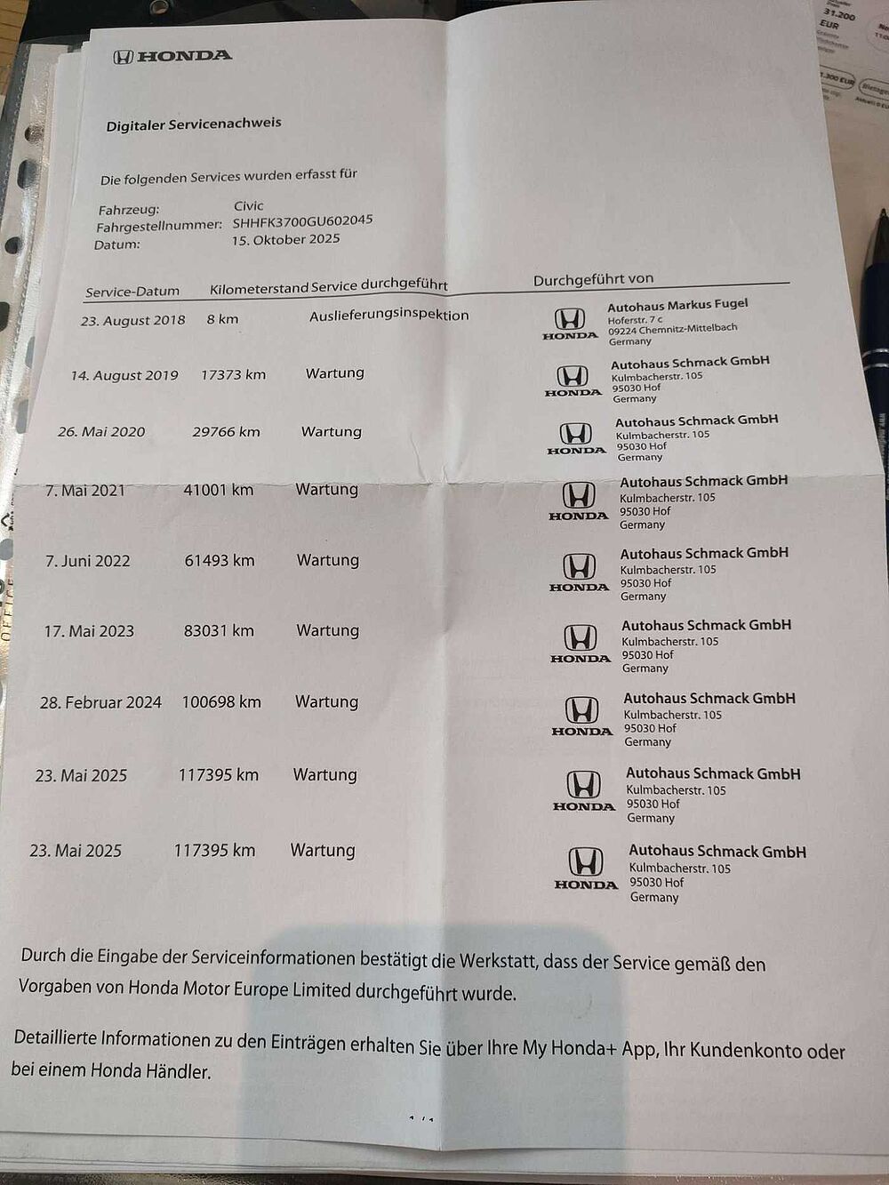 Honda Civic Civic Diesel 1.6 i-DTEC Executive